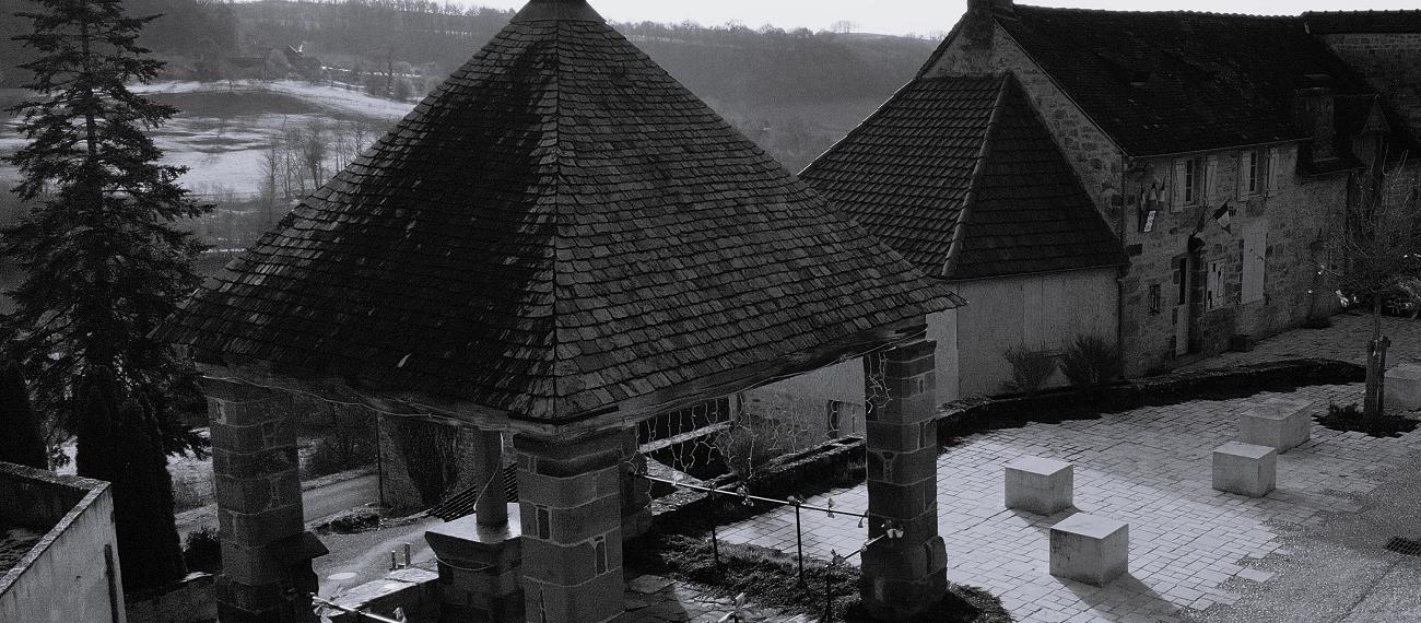 Vue bourg noir et blanc