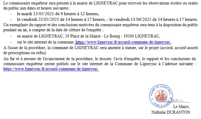 AVIS ENQUETE PUBLIQUE zonage assainissement